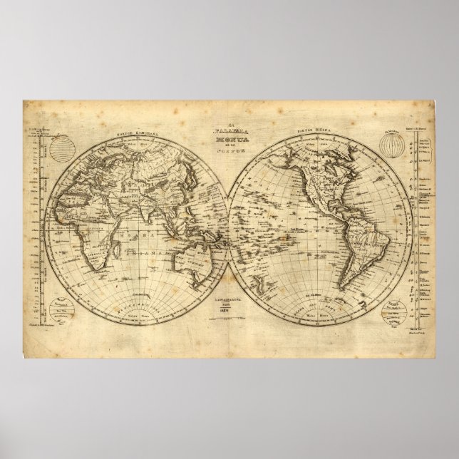 1840 Map of the World Poster (Front)