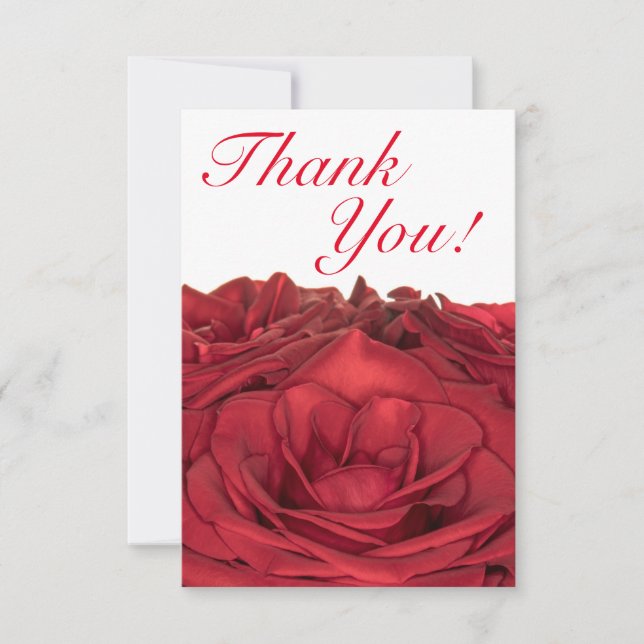 1840-Red Wedding Rose Thank You Card (Front)