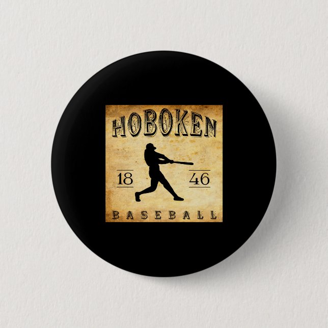 1846 Hoboken New Jersey Baseball  6 Cm Round Badge (Front)