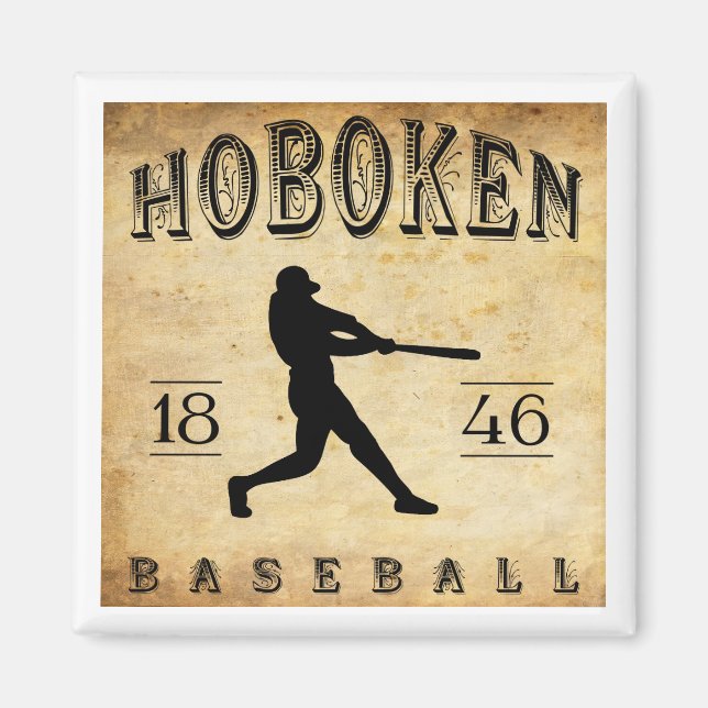 1846 Hoboken New Jersey Baseball Magnet (Front)