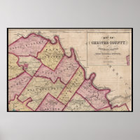 1847 Chester County PA Map Schuylkill River
