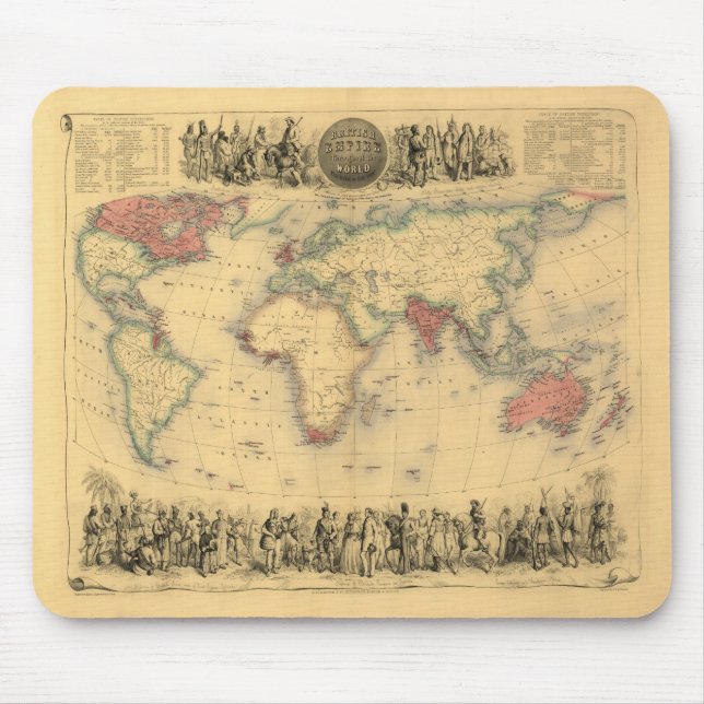 1850’s Map of British Empire Throughout the World Mouse Mat (Front)