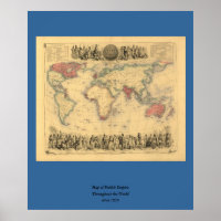 1850’s Map of British Empire Throughout the World