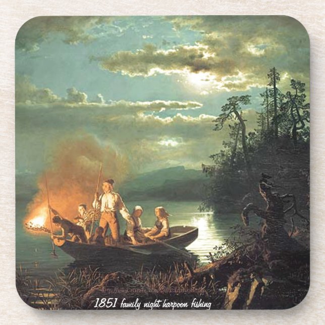 "1851 family night harpoon fishing" coaster (Front)