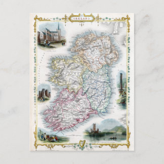 1851 Map of Ireland Postcard