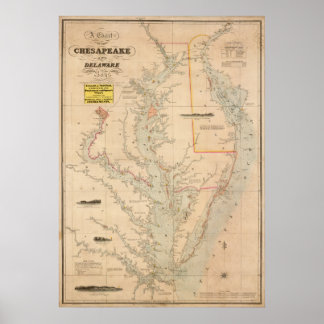 1852 Chart of Chesapeake and Delaware Bays