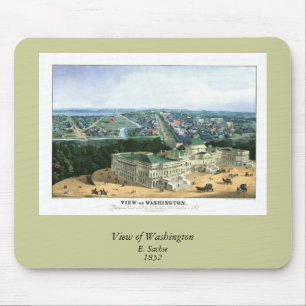 1852 Colour Lithograph - View of Washington Mouse Mat