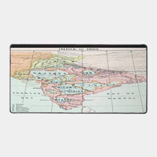 "1852 Map of India" Desk Mat