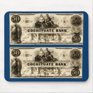 1853 Cochituate Fifty Dollar Note Mouse Mat