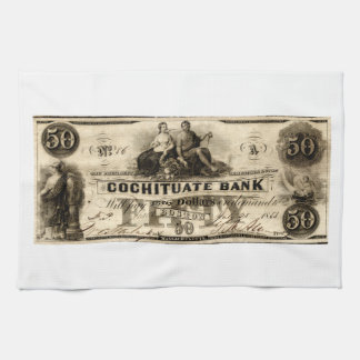 1853 Cochituate Fifty Dollar Note Tea Towel