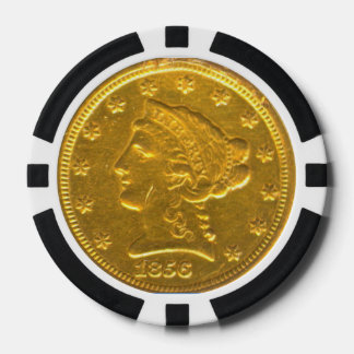 1856 gold coin poker chip
