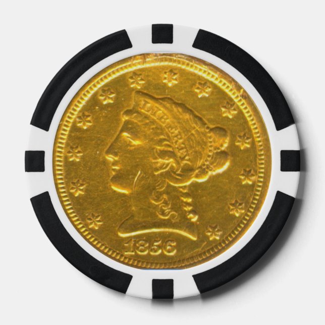 1856 gold coin poker chip (Front)
