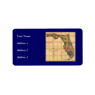 1856 Map of the State of Florida by Columbus Drew Label