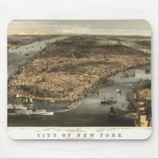 1856 New York City NY Birds Eye View by Mouse Mat