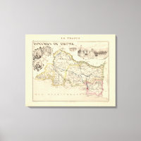 1858 Map of Bouches du Rhone Department, France Po