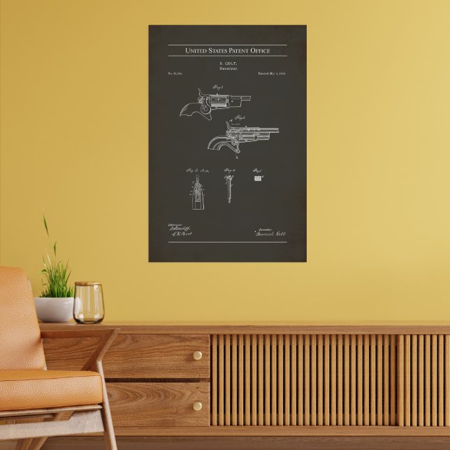 1858 US Patent 20144 - Colt Revolver Poster (Living Room 2)