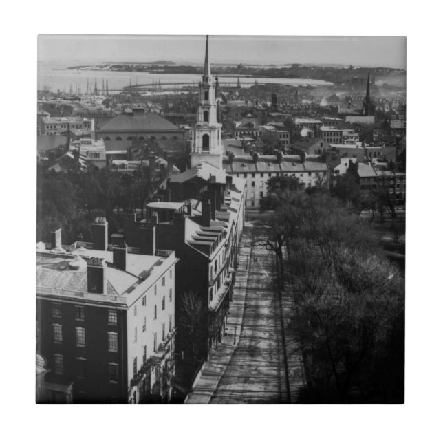 1859:  A view of Boston from the State House Tile (Front)
