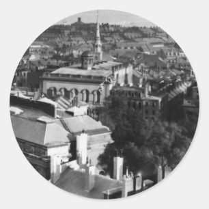 1859:  A view of Boston looking south Classic Round Sticker