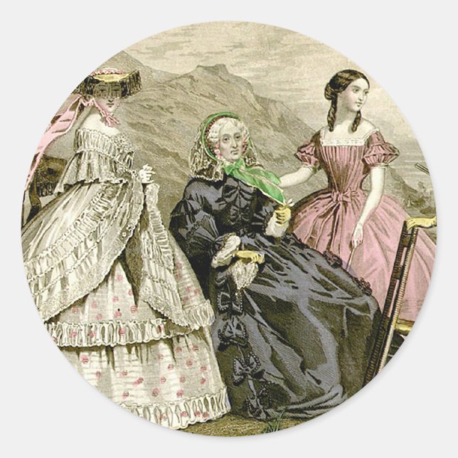 1859 Fashions Classic Round Sticker (Front)