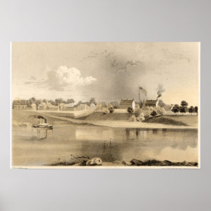 1859 Fort Smith Arkansas Lithograph Poster