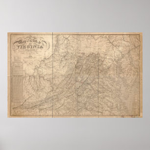 1859 Map of Virginia Poster