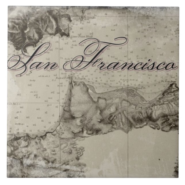 1859 San Francisco Bay Map Tile (Front)