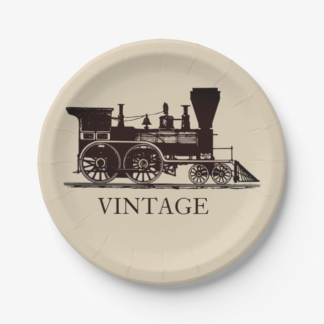 1859 Steam Train Paper Plate (Front)