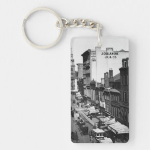 1859: Traffic and shops on Washington Street Key Ring