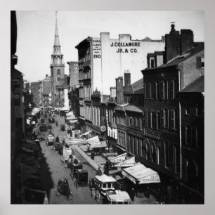 1859: Traffic and shops on Washington Street Poster