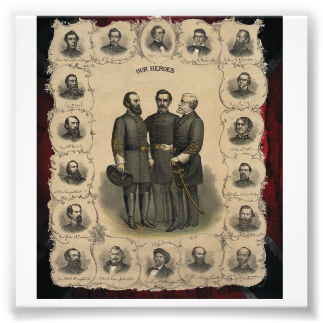 🎖️⚔️ 1860 Civil War Heroes USA South Photo Print (Front)