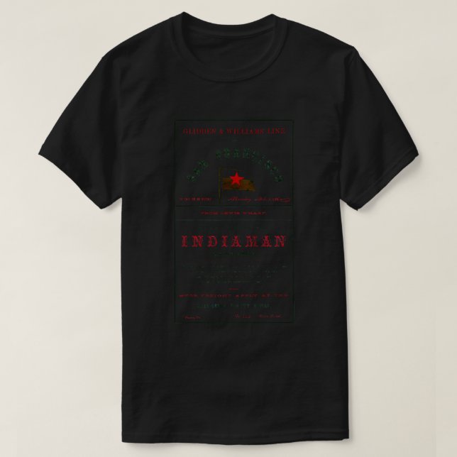 1860 Clipper Ship Indiaman T-Shirt (Design Front)