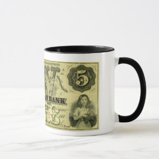 1860 Hingham Massachusetts Five Dollar Note Mug