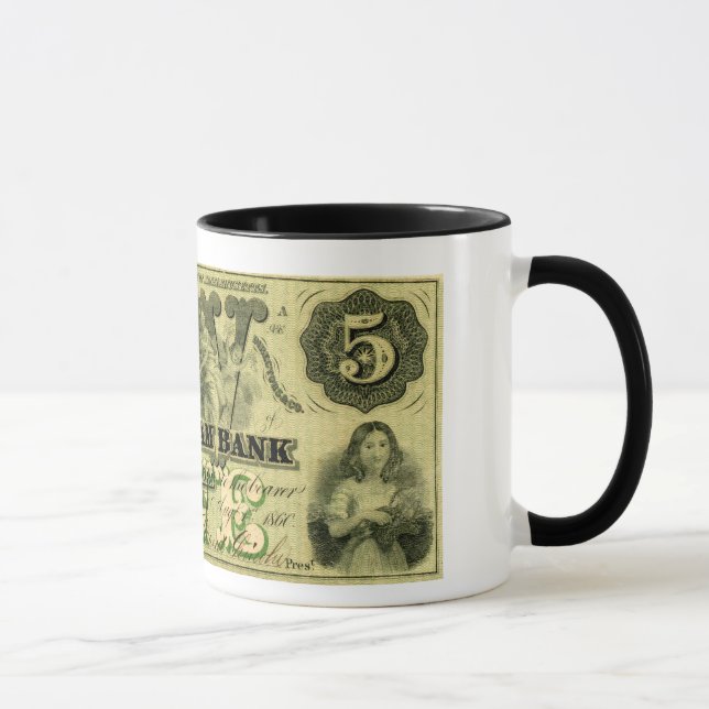 1860 Hingham Massachusetts Five Dollar Note Mug (Right)