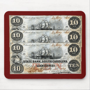 1860 South Carolina Ten Dollar Note Mouse Mat