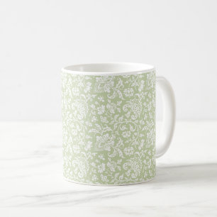 1860s Floral, Pale Green Coffee Mug