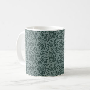 1860s Floral, Pine Green Coffee Mug