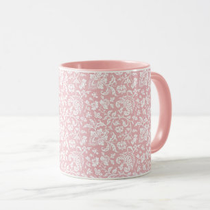 1860s Floral, Pink Coffee Mug