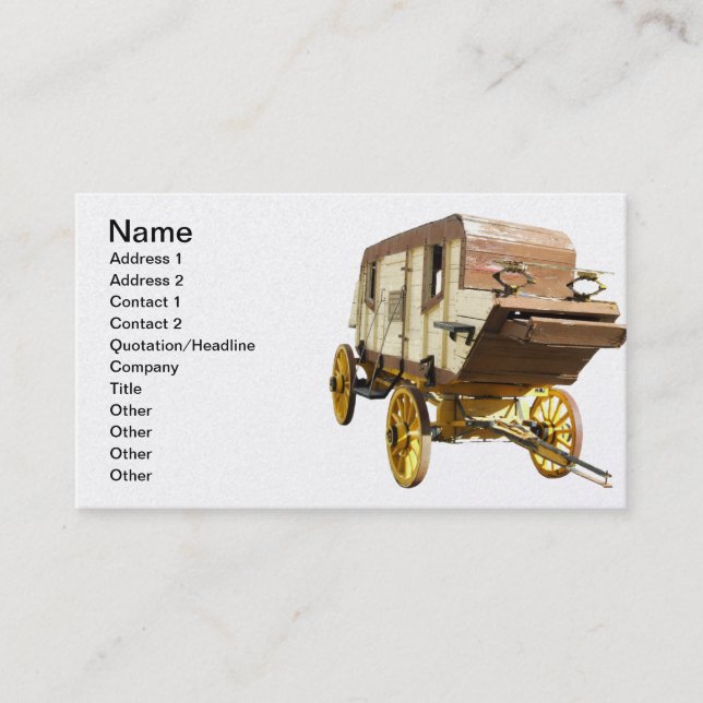 1860s Stagecoach - Denver Gold Rush Business Card (Front)