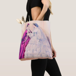 1861 French fashion plate wedding gown Tote Bag