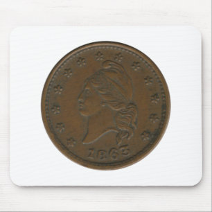 1863 Civil War Token Mouse Mat