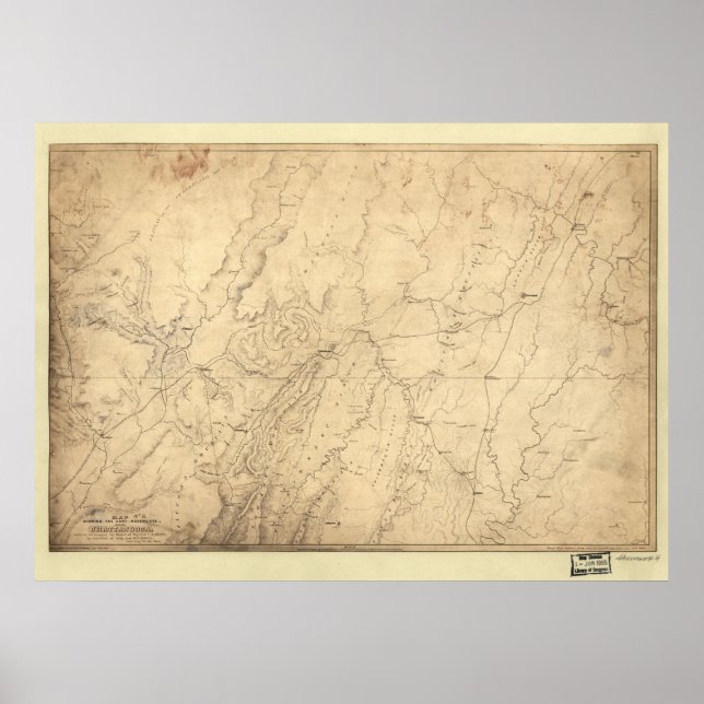 1864 Civil War Map Troop Movements Chattanooga, TN Poster (Front)