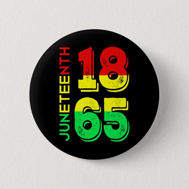 1865 Independence Day Black Pride  6 Cm Round Badge (Front)