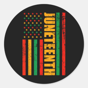 1865 Juneteenth American Flag African Black Histor Classic Round Sticker
