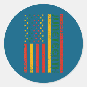 1865 juneteenth black history american flag classic round sticker