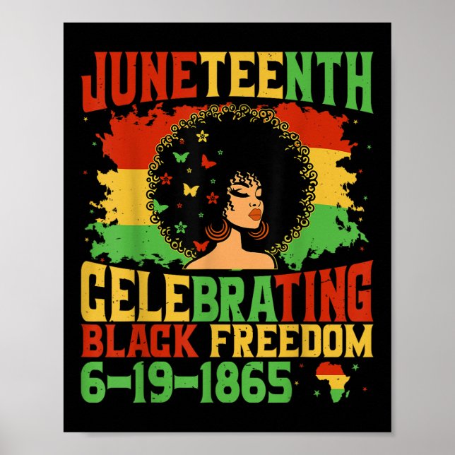 1865 Juneteenth Women Girls Kids Celebrating Black Poster (Front)