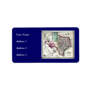 1866 Antiquarian Map of Texas by Schönberg & Co. Label