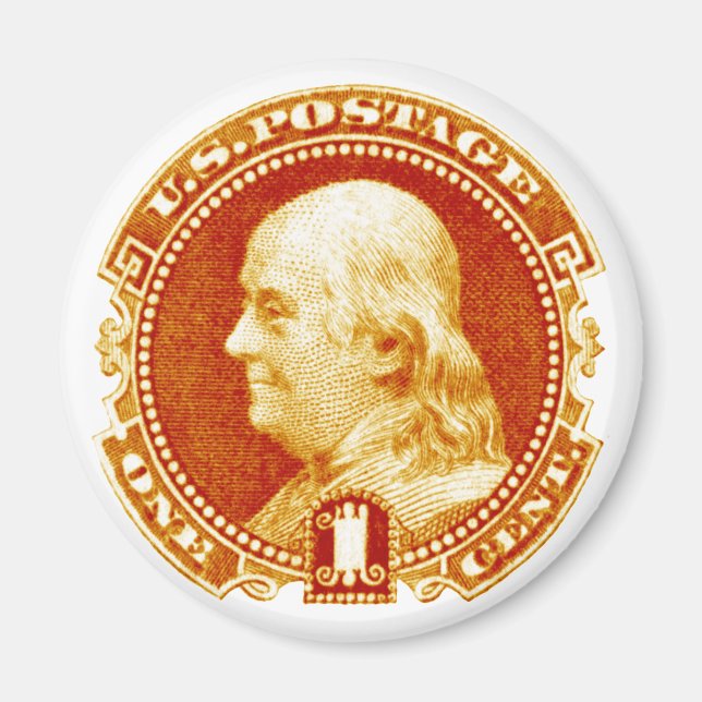 1869 Benjamin Franklin Stamp Magnet (Front)