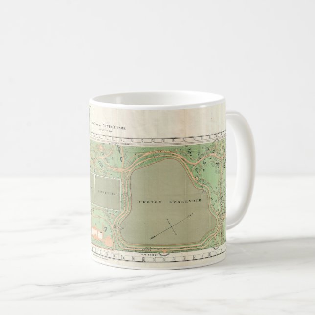 1870 Central Park Map Mug (Front Right)