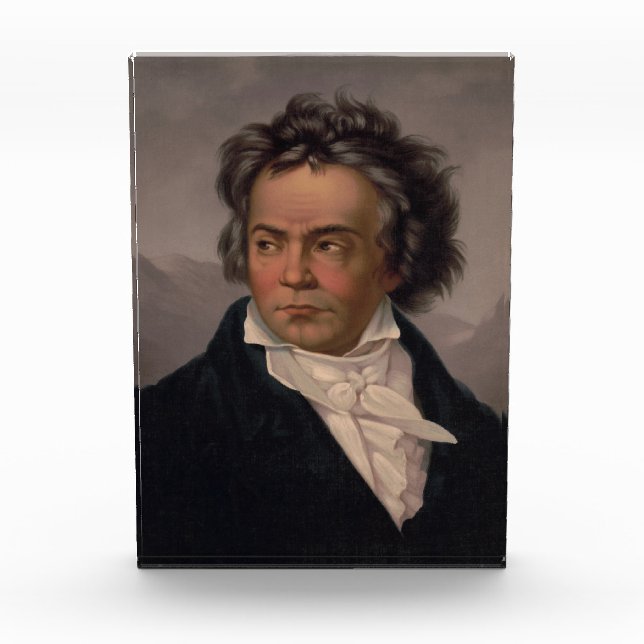 1870 Ludwig Van Beethoven German Composer, Pianist Photo Block (Front)