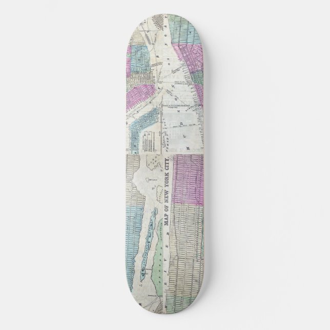 1870 Map New York City Central Park Skateboard (Front)